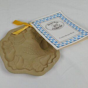 Brown Bag Cookie Art Mold Partridge In A Pear Tree Bird Stoneware Vintage 1990